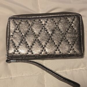 Hobo Studded Pewter Wristlet